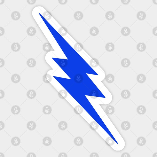 Blue Lightning Bolt Sticker by SpaceAlienTees